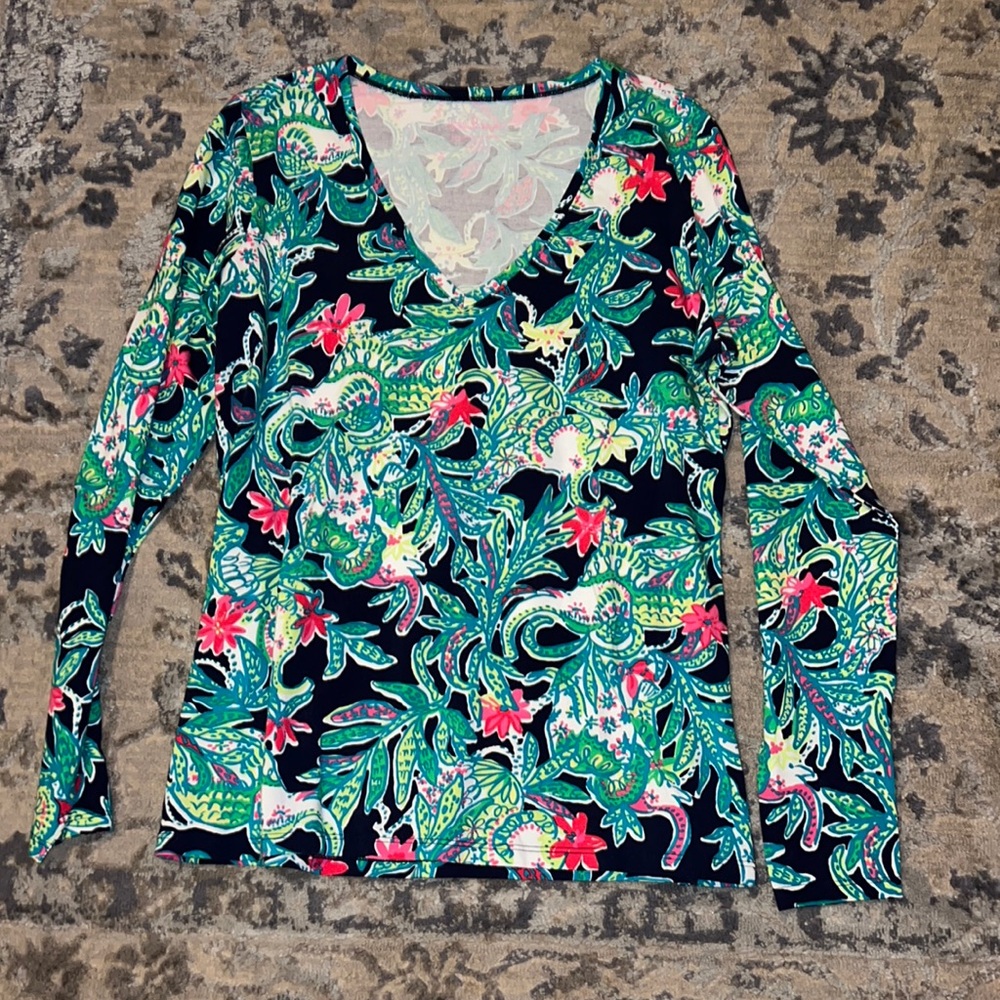 Lilly Pulitzer v neck long sleeve top size L